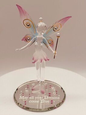 Fairy Figurine Glass Angel Fairy Decor Gift for Girl Inspirational Dream Quote